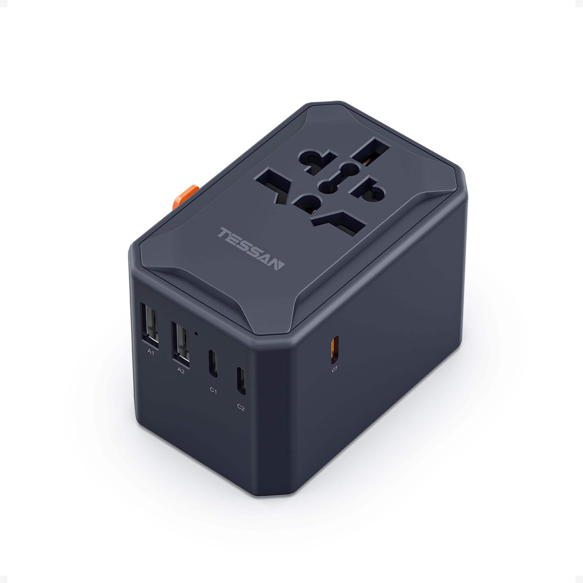 TESSAN Universal Travel Adapter, GaN 65W, Black