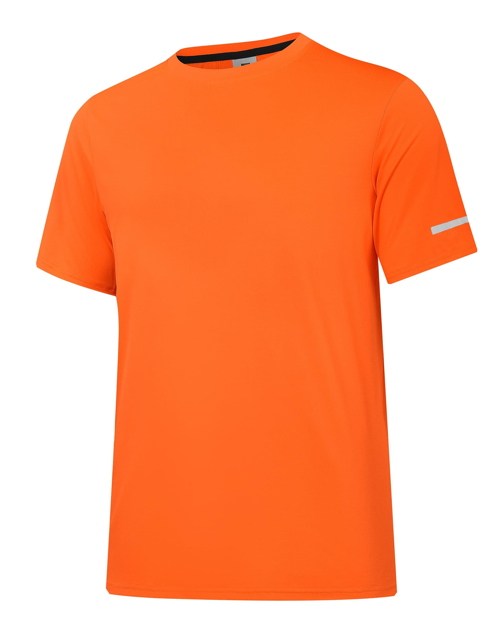 Men's Rash Guard UPF 50+ Sun Protection Clothing Short Sleeve T-Shirts for Men Lightweight Quick Dry SPF UV Swim Tees Orange 09-3XL