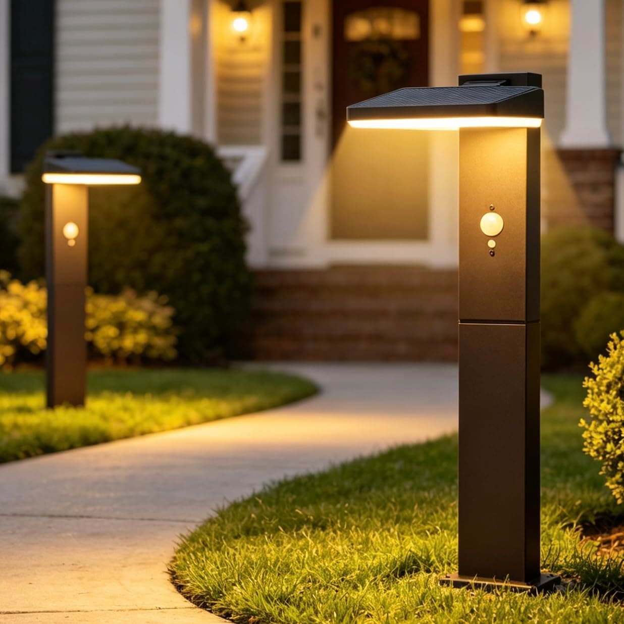 BRIMMEL Solar Pathway Lights Outdoor Waterproof, Motion Sensor Lights 2PCS