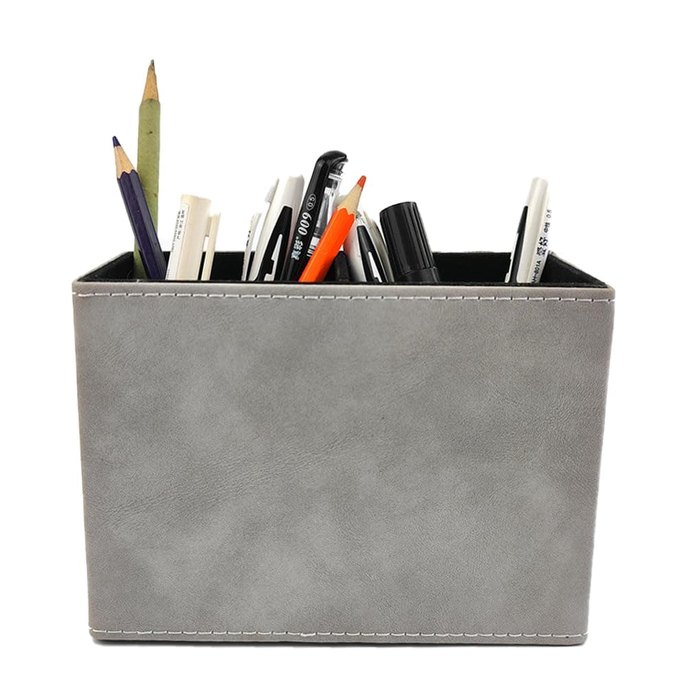 BALITIOYI Pen Holder for Desk Pencil Organizer Cute Cup Holders Aesthetic (Smoke Gray, 5.91" x 4.33" x 2.76")