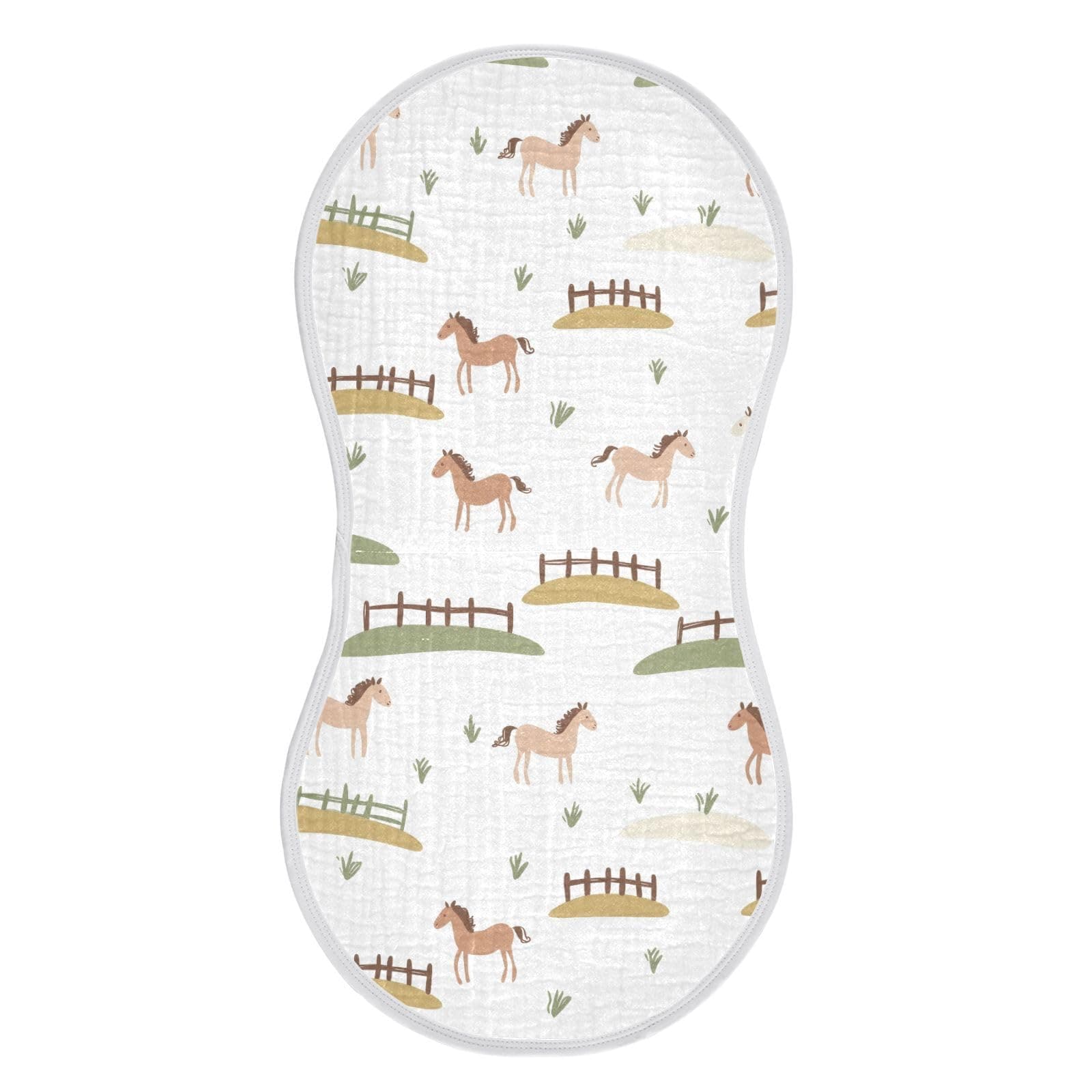 vvfelixl Muslin Burp Cloths Cute Horses Fences Baby Washcloths for Baby Girl Boys 2 Pack