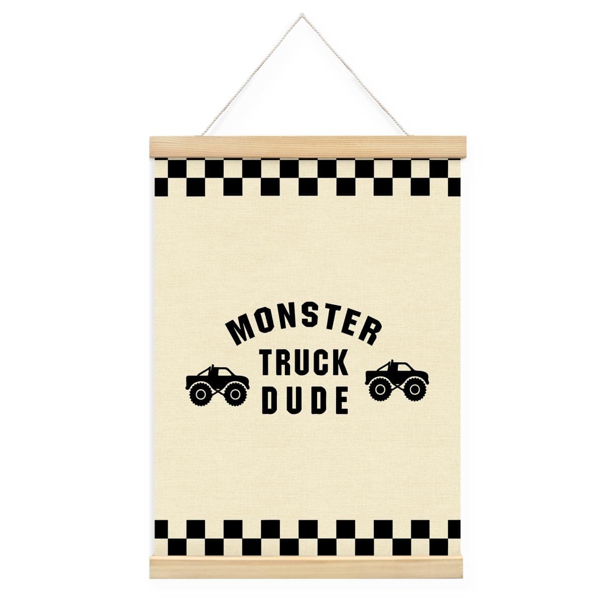 STHTTSW Monster Truck Room Decor, Monster Truck Dude Wall Hanging Poster, Boy Nursery Decor Hanging Wall Art for Boy Toddler Nursery Playroom, 12x16 Inch