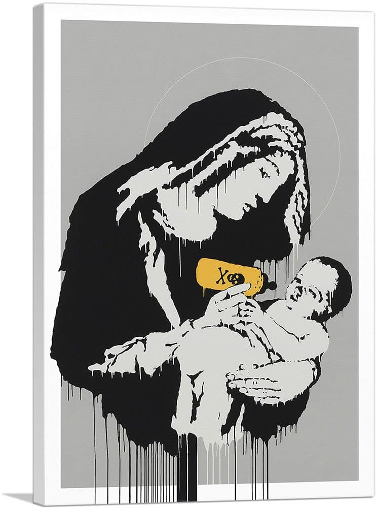 ARTCANVAS Toxic Mary Canvas Art Print by Banksy- 18" x 12" (0.75" Deep)