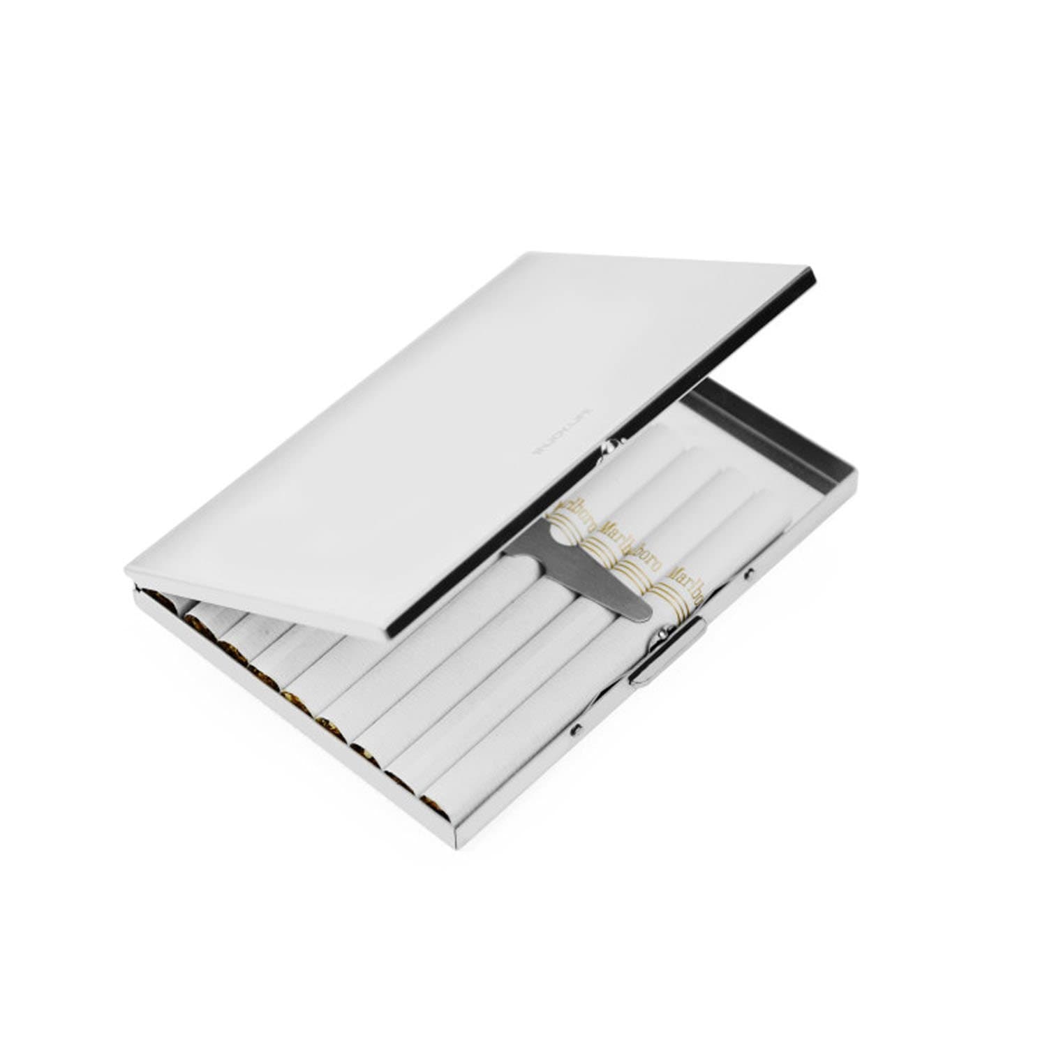 Extra Slim Stainless Steel Cigarette Case Holds 9 Cigarette (Regular Size 84mm and King Size)