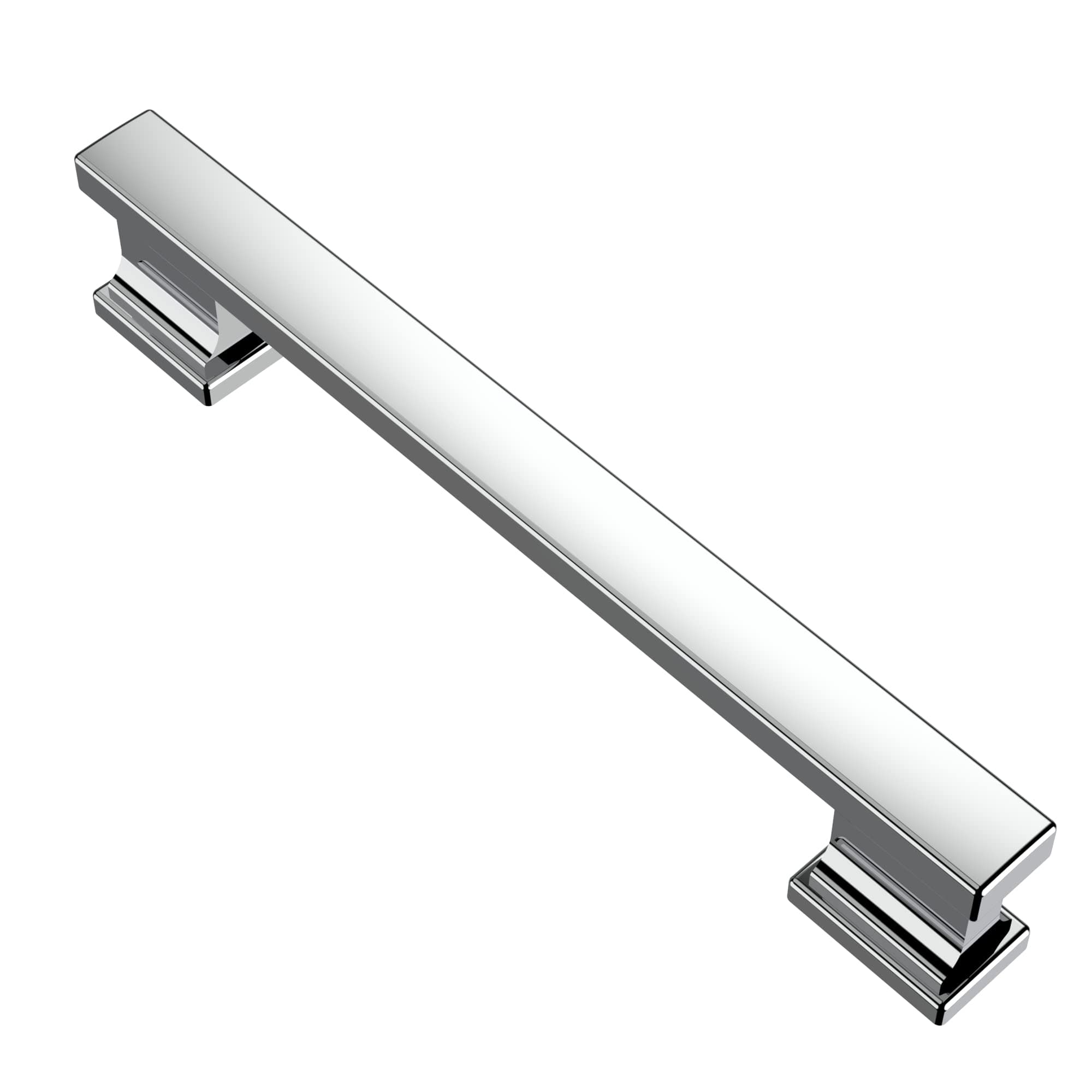 Alzassbg 10 Pack Polished Chrome Cabinet Pulls, 5 Inch(128mm) Hole Centers Cabinet Handles Kitchen Hardware for Cabinets and Drawers AL3061CP