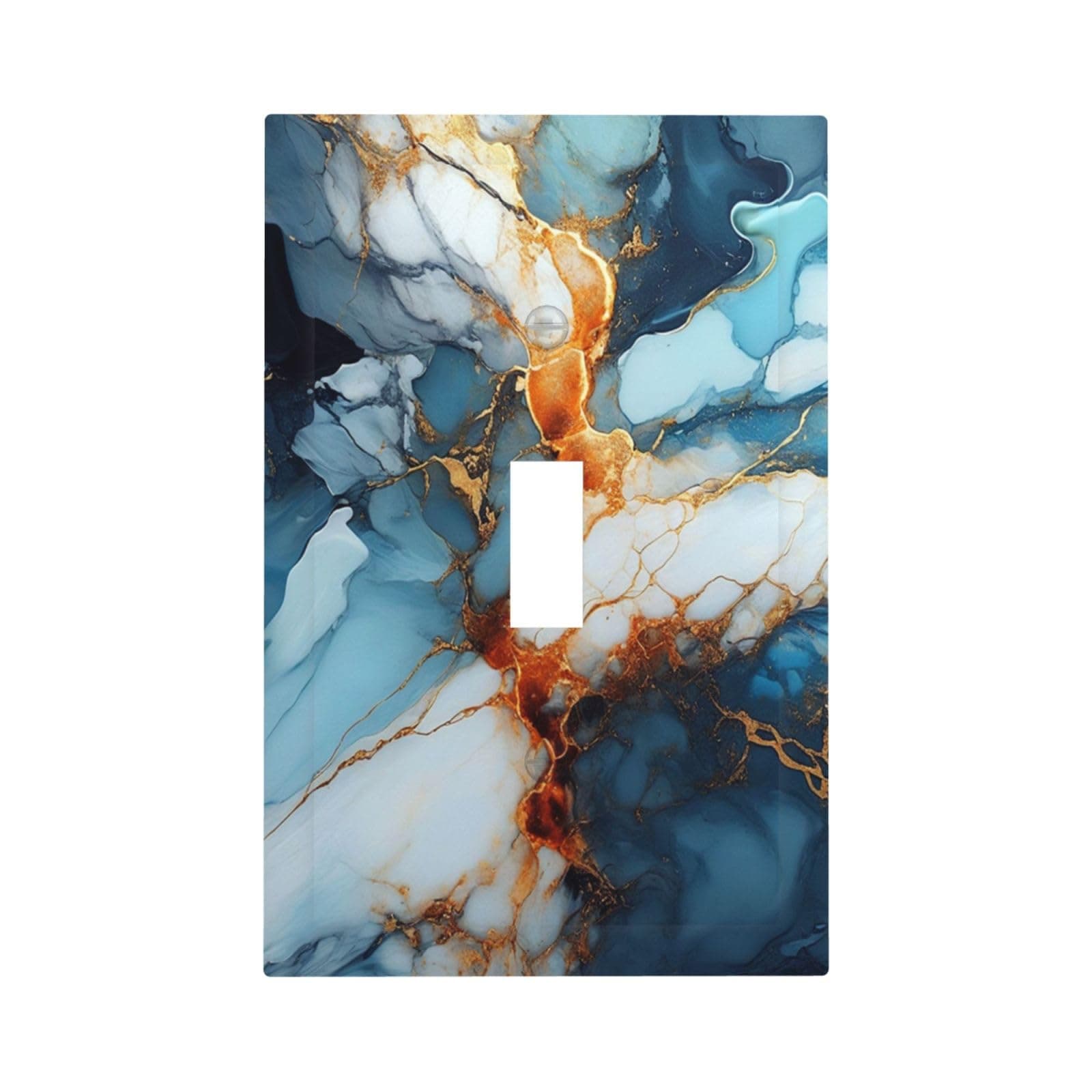 Wpshijia Light Switch Cover Plate Golden Abstract Luxury Marble 1 Gang Single Toggle Decorative Switch Plates Wall Plates Electrical Faceplate for Livingroom Bathroom Decor