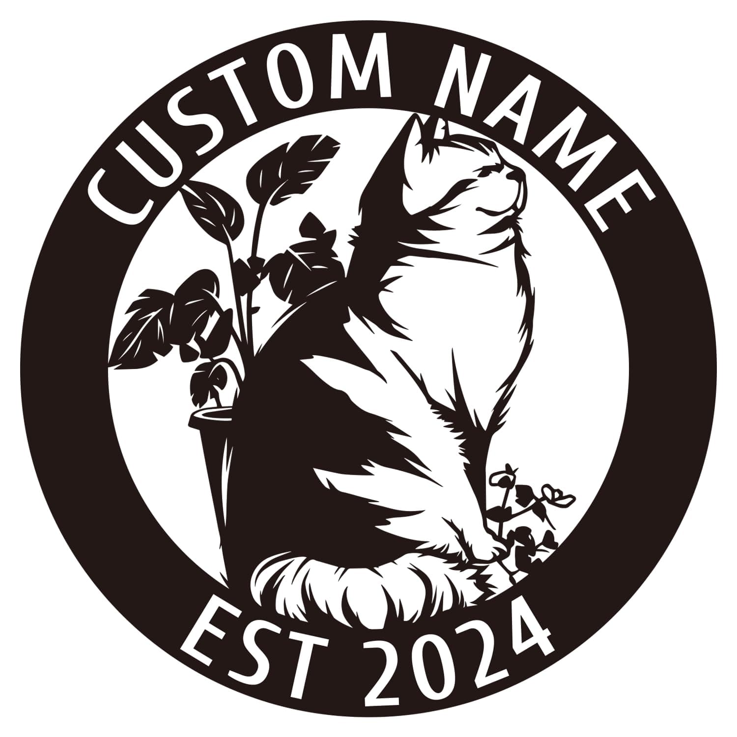Personalized Cat Sign, Address Numbers Signs,Custom Cat Name, Kitten Metal Signs, Metal Wall Art, Cat Owner Gift, Farmhouse, Cat's Name Plaque, Custom Cat Door Sign, Gift for Cat Lovers (Style A)