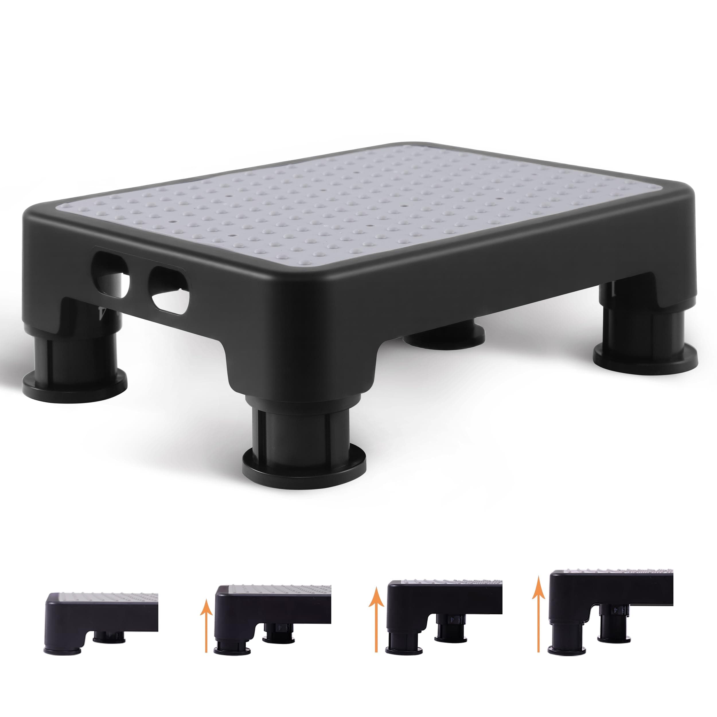 CHIKILLA Adjustable Step Stool for Seniors, 6-Leg Stability, Gray