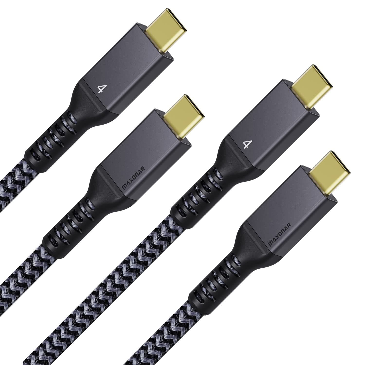 [2 Pack 4Ft] Thunderbolt 4 Cable, 40Gbps Thunderbolt Cable with 100W Charging and 8K Compatible with Thunderbolt 4/3 Monitor, Docking Stations and More