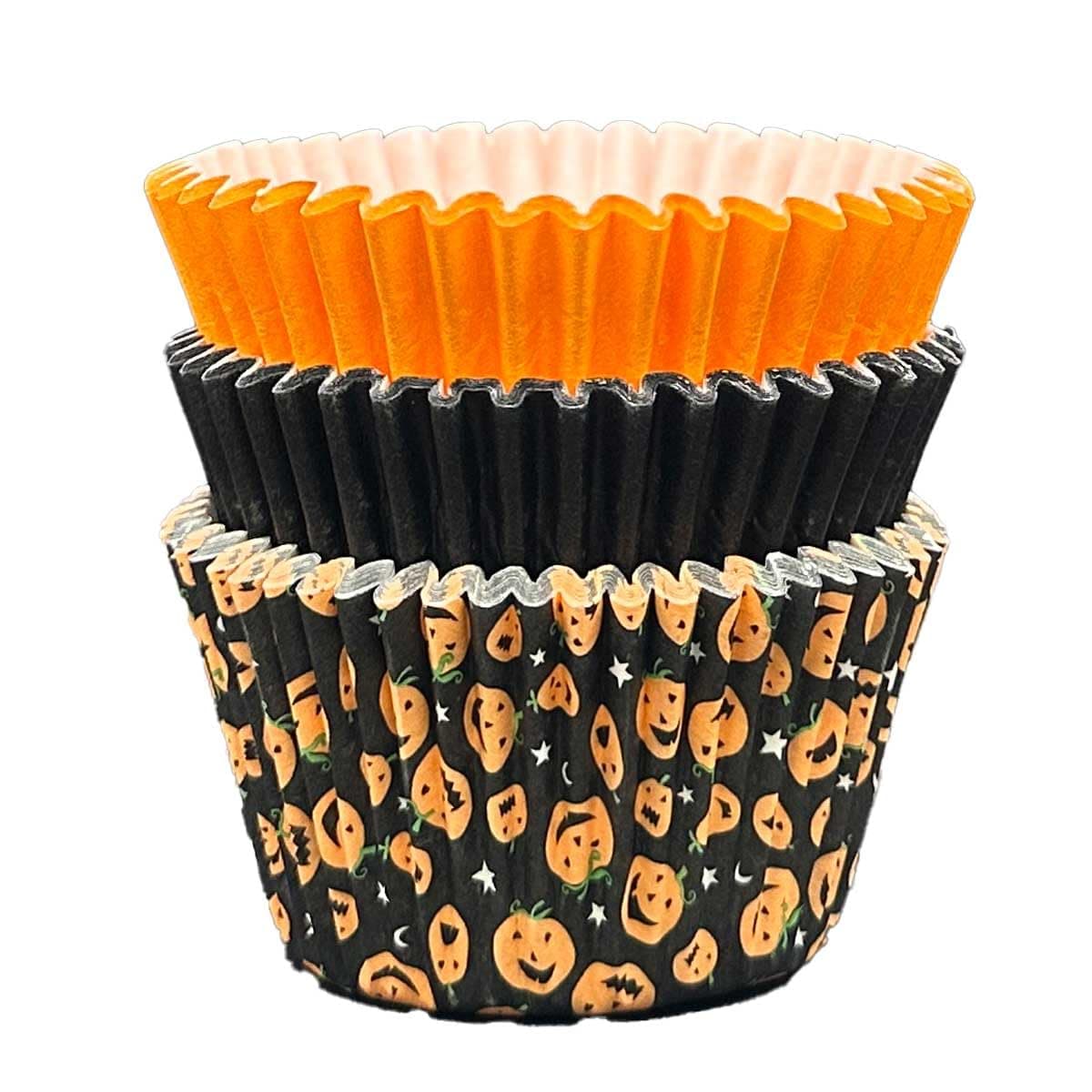 Scrumptious Sprinkles Pumpkin Orange and Black Cupcake Cases x 36, Fabric, Multicoloured, 10x10x7 cm