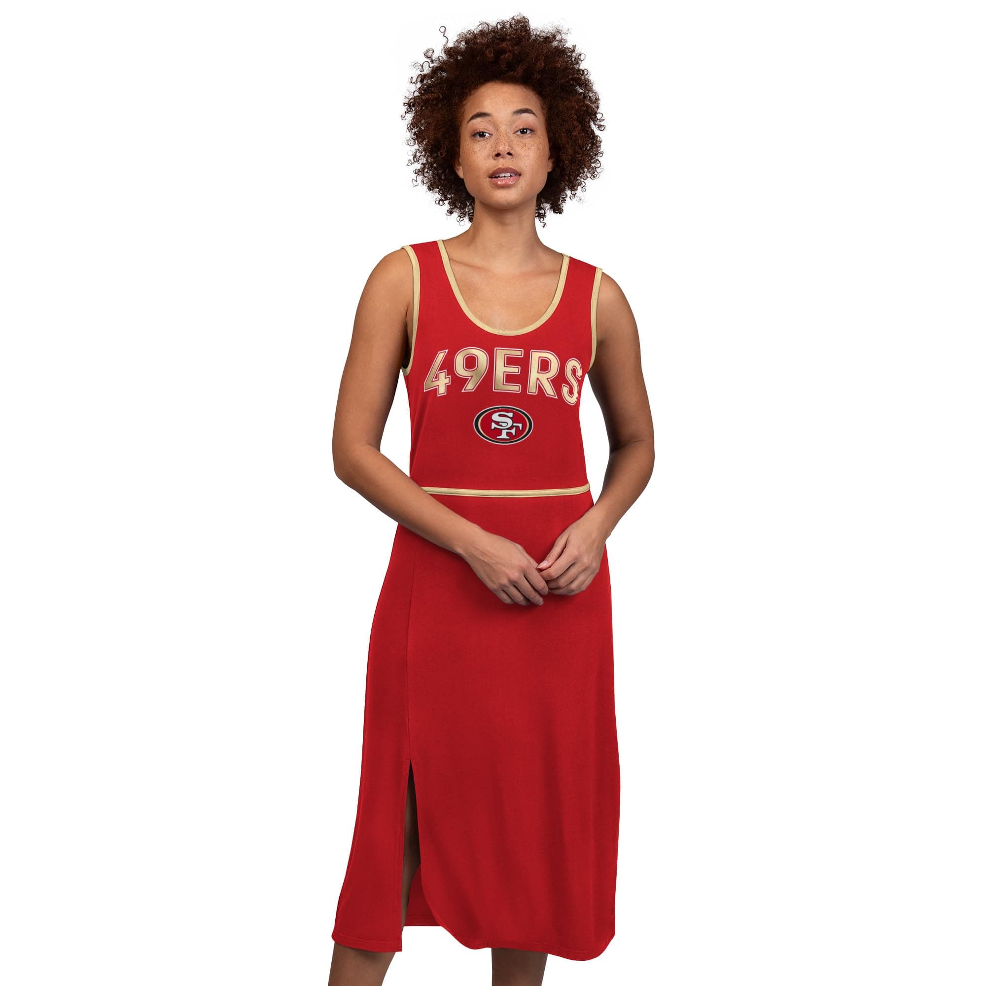 G-III Sports Women's Scarlet San Francisco 49ers Center Field Maxi Dress