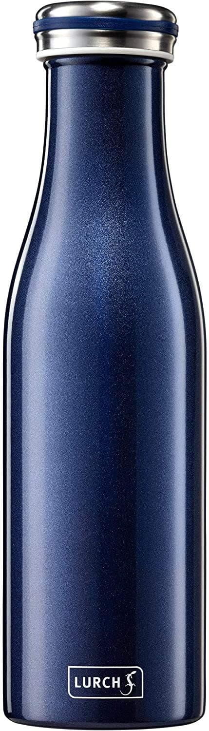 Lurch Germany Thermal Bottle for Hot and Cold Drinks Made of Double-Walled Stainless Steel (Blue Metallic 16, oz. | 0.5l)