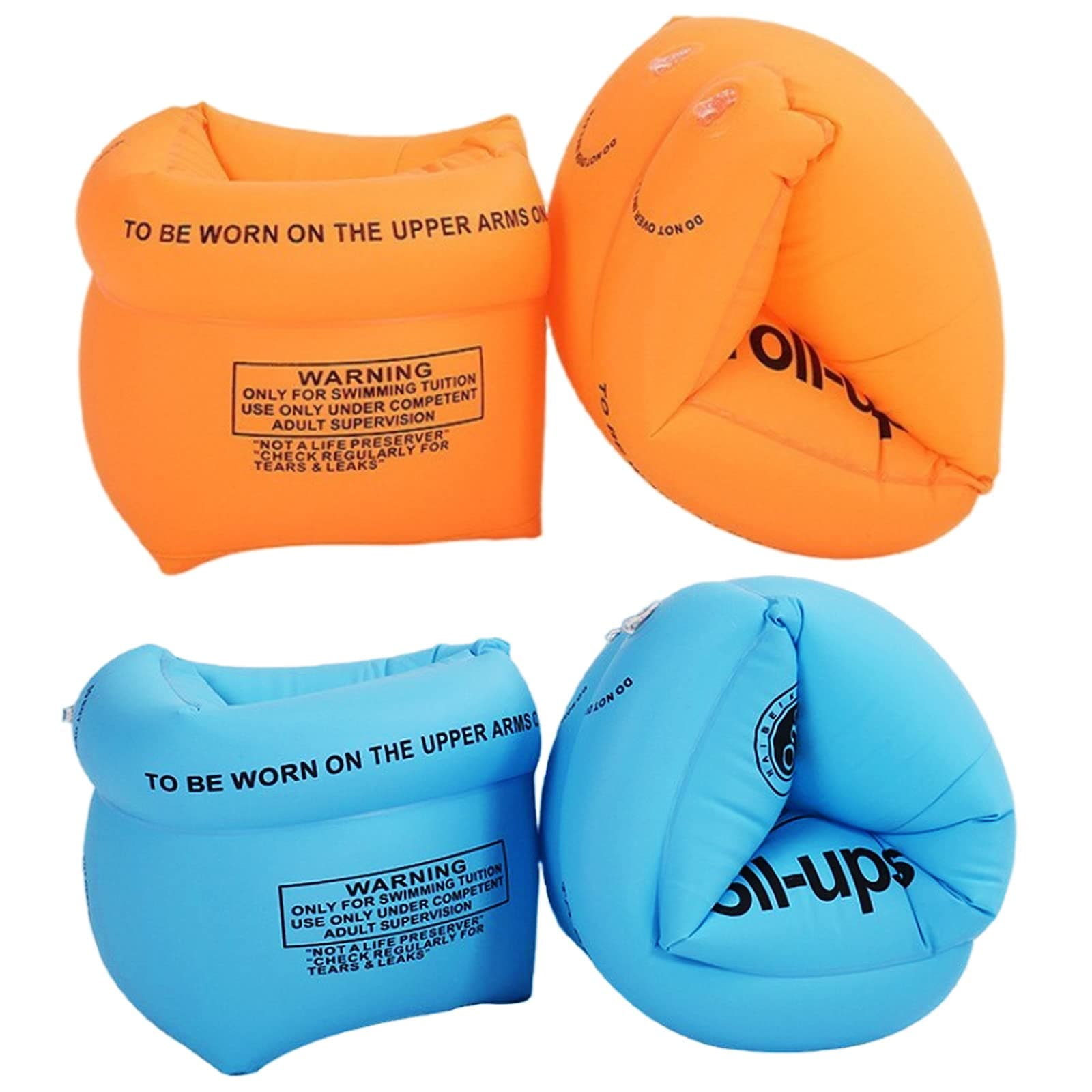 Arm Floaties for Kids and Adults (Orange x2+ Blue x2)