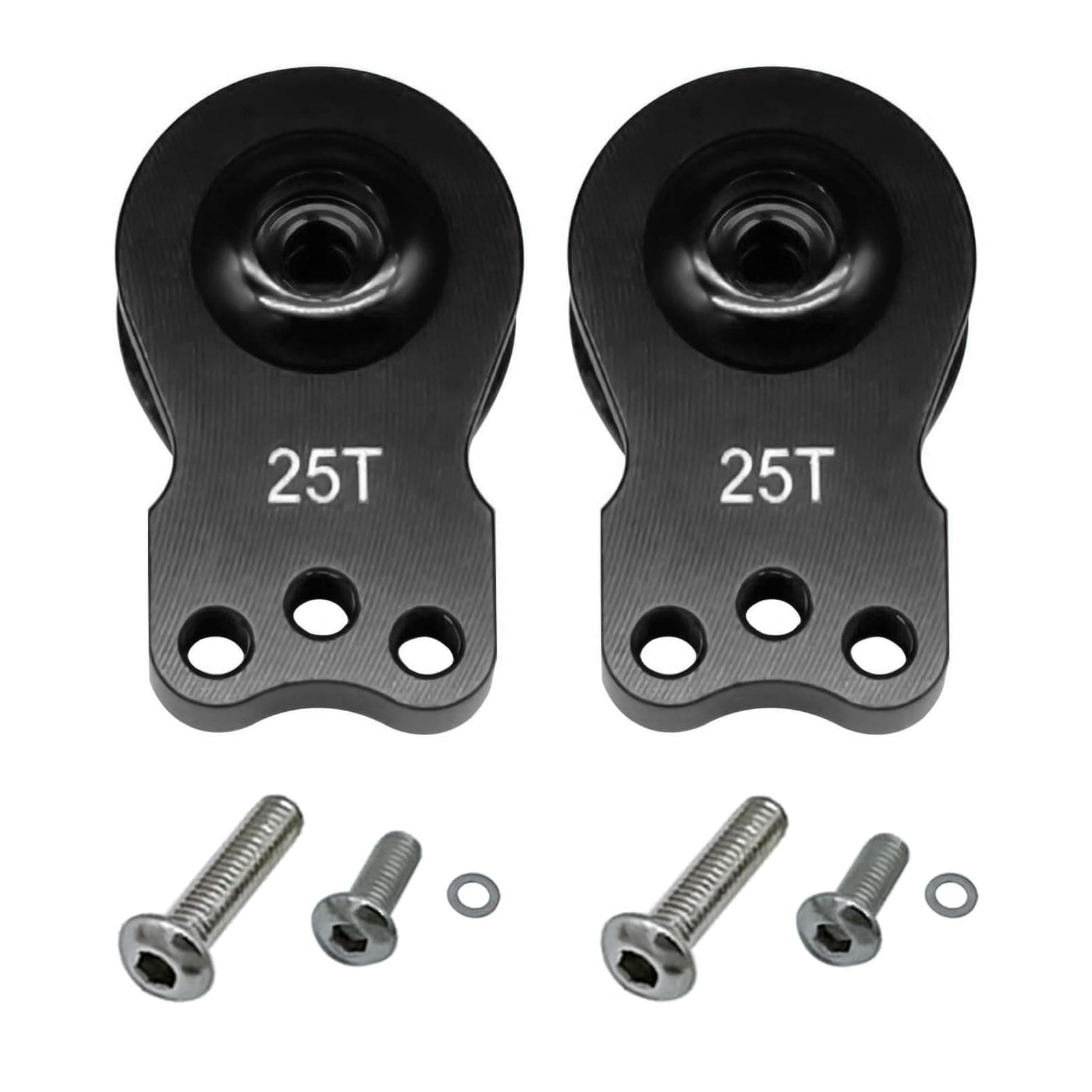 2Packs Aluminum 25T Servo Saver 3 Holes Adjustable Hi-Torque Servo Horn Compatible with 1/8 1/10 RC Car Crawler SCX10 Boat Capra TRX4 TRX6 RC Boat Parts