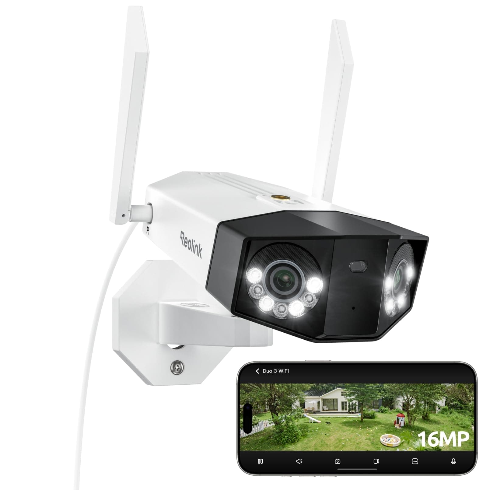 REOLINK Duo 3 WiFi 16MP Outdoor Security Camera 180 Degree Plug-in Power