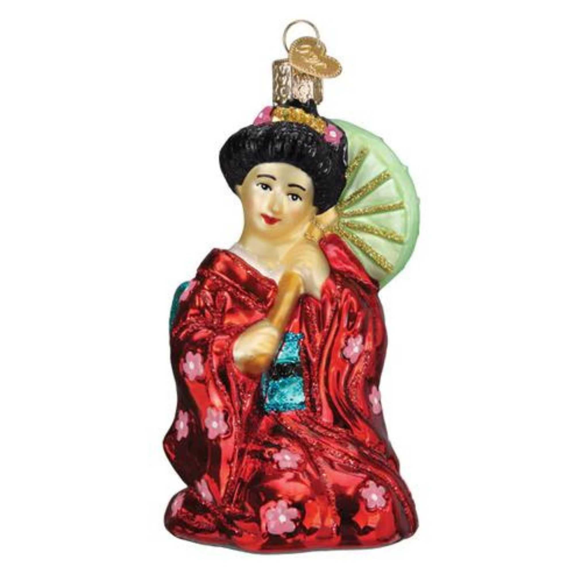 Old World Christmas Geisha Glass Blown Ornament for Christmas Tree, Handcrafted Holiday Decoration, Japanese Collection