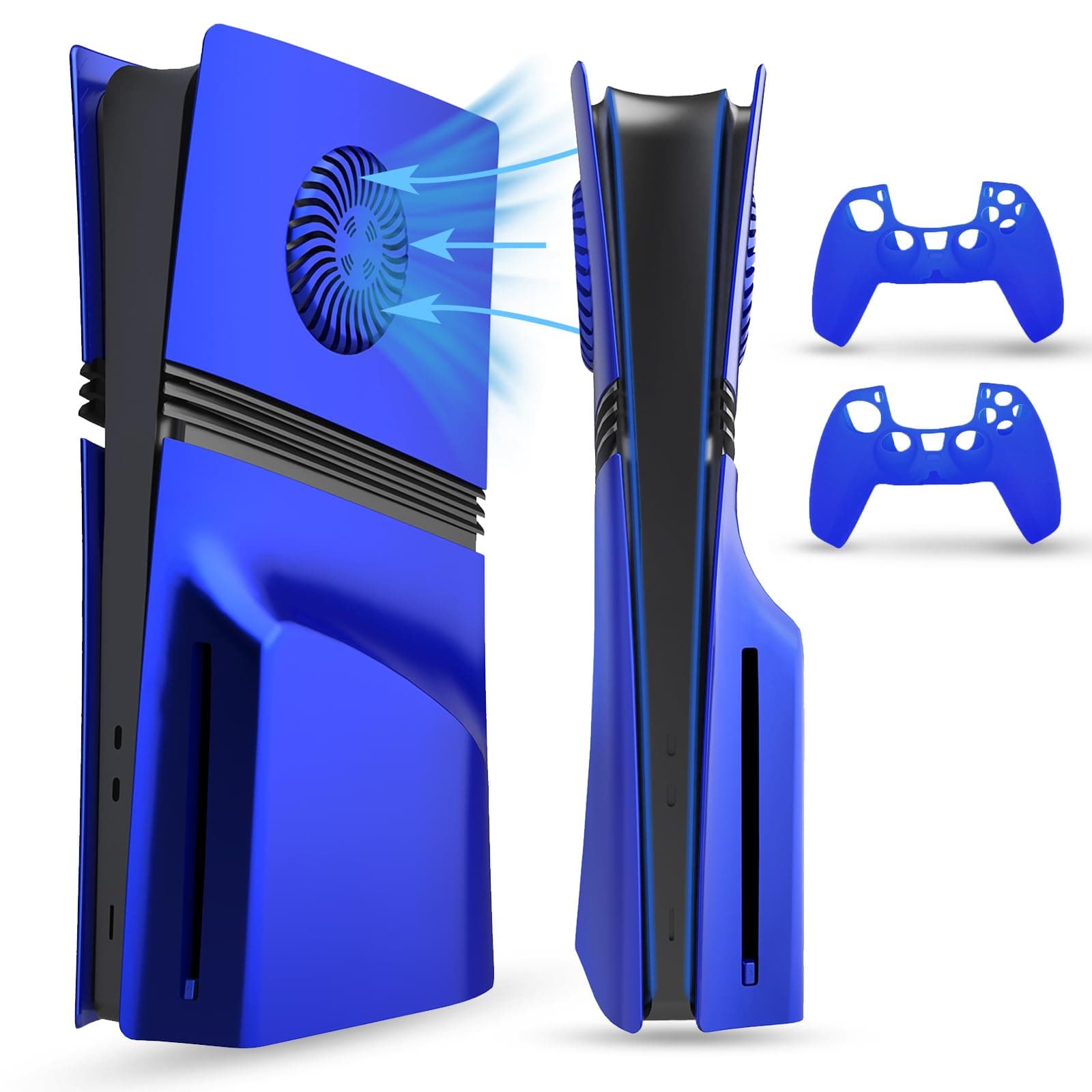 PEYANZ Vented Faceplate for PS5 Pro Disc Edition+2 Controller Covers