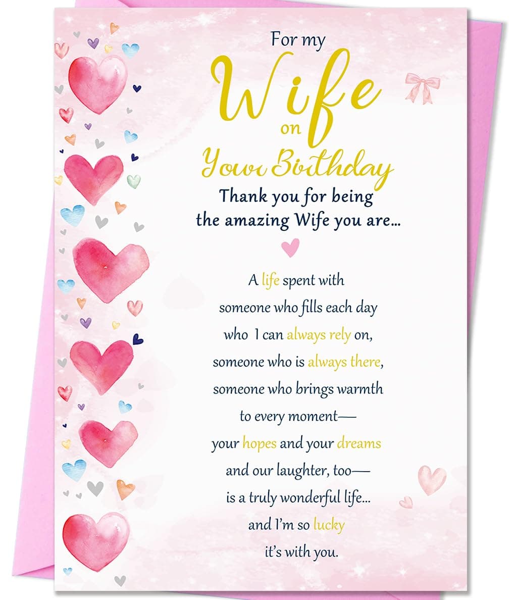 Beixian Wife Birthday Card, Sweet Birthday Cards for Wife from Husband