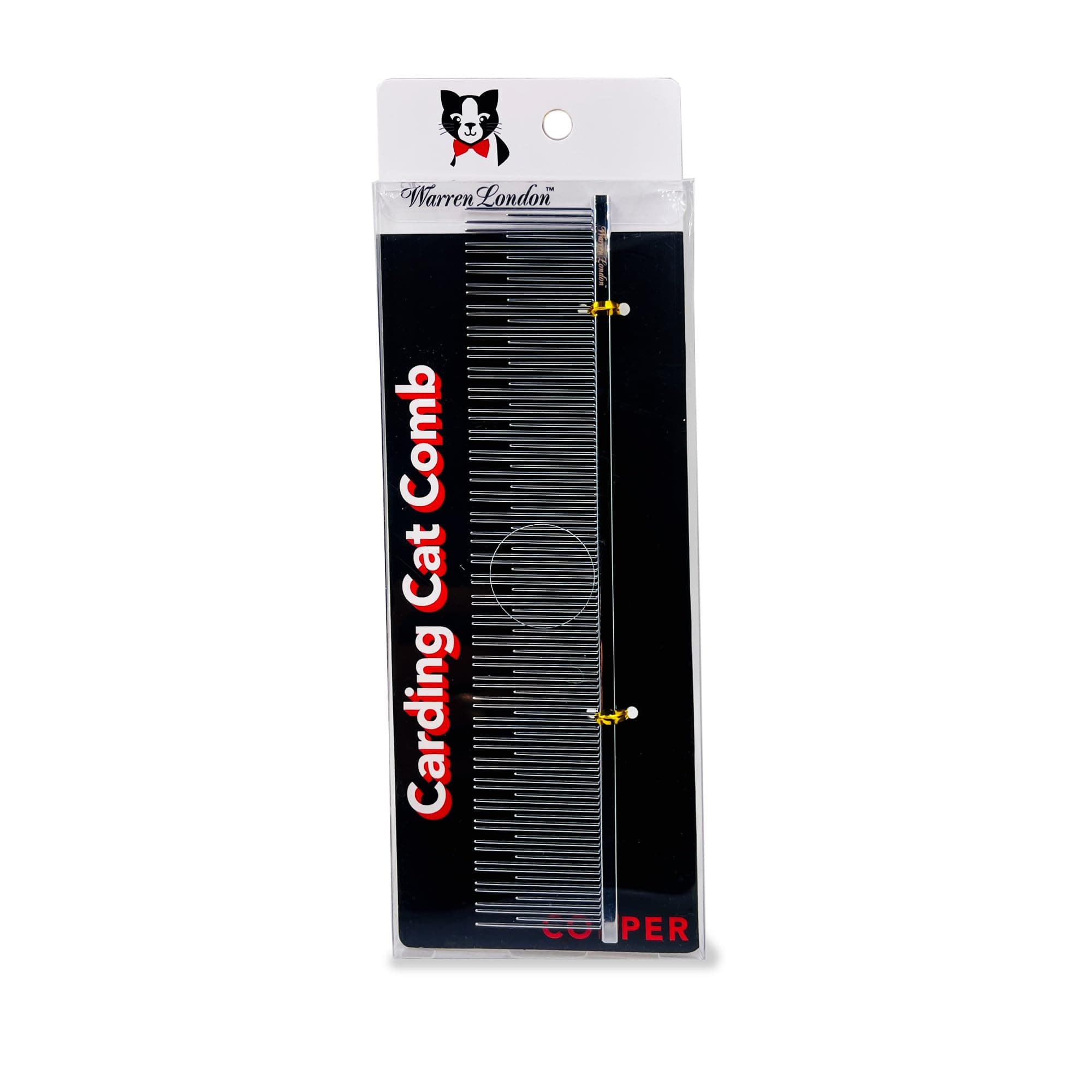 Carding Cat Comb | 7.5 inches made with Copper | Rounded Tips Prevent Irritation | Dual Tooth Design for Short & Long Hair removes Mats and Tangles