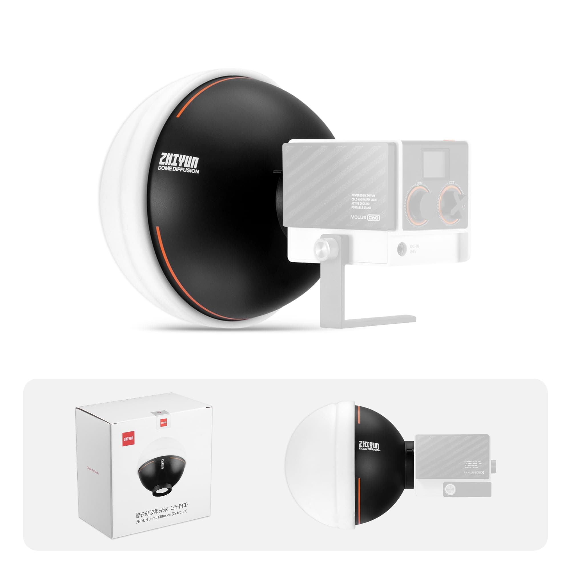 ZHIYUN Mini Dome Diffusion Softbox ZY Mount [Official] Quick Folding Quick