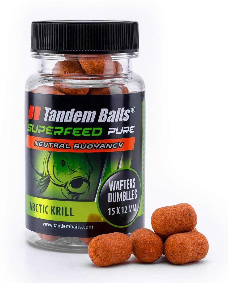 Tandem Baits SuperFeed Pure Dumbells Wafters Artic Krill | Carp Fishing Hookbaits | Wafters Fishing Bait | Carp Fishing Bait | Carp Bait | Carp Fishing Accessories for Monster Fish 15x12mm 30g