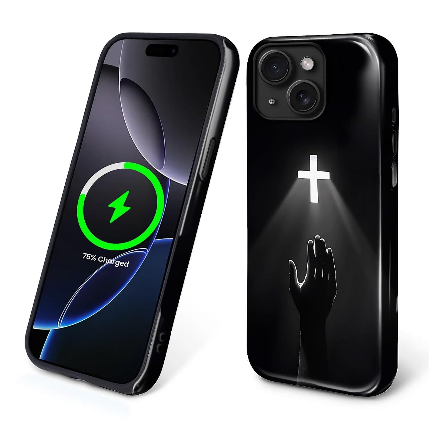 ZHEGAILIAN Magnetic Case for iPhone 14 iPhone 13,Compatible with MagSafe Hard Shell Soft Silicone 2 in 1 Hybrid Shockproof Bumper Drop Protective Case Christian Cross of Jesus
