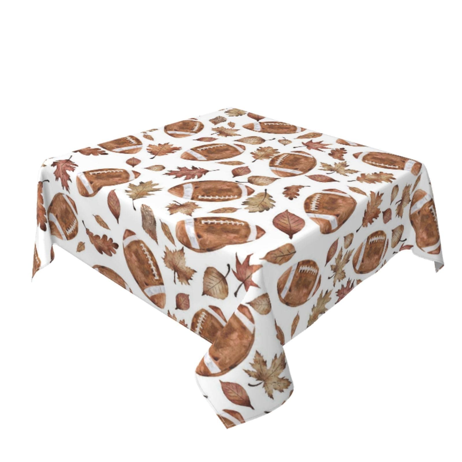 Sorktse Fall Tablecloth Square 54 x 54 Inch Rugby Maple Leves Football