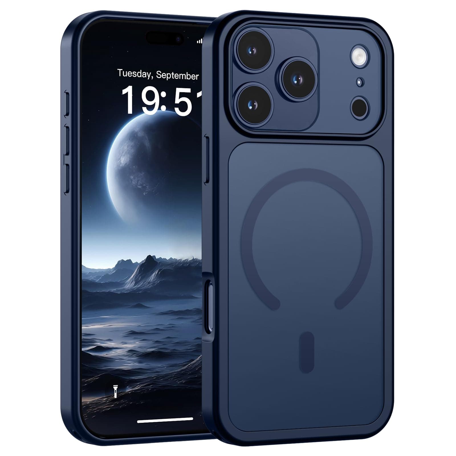 SUPFINE Magnetic for iPhone 17 Pro Max Case Dark Blue