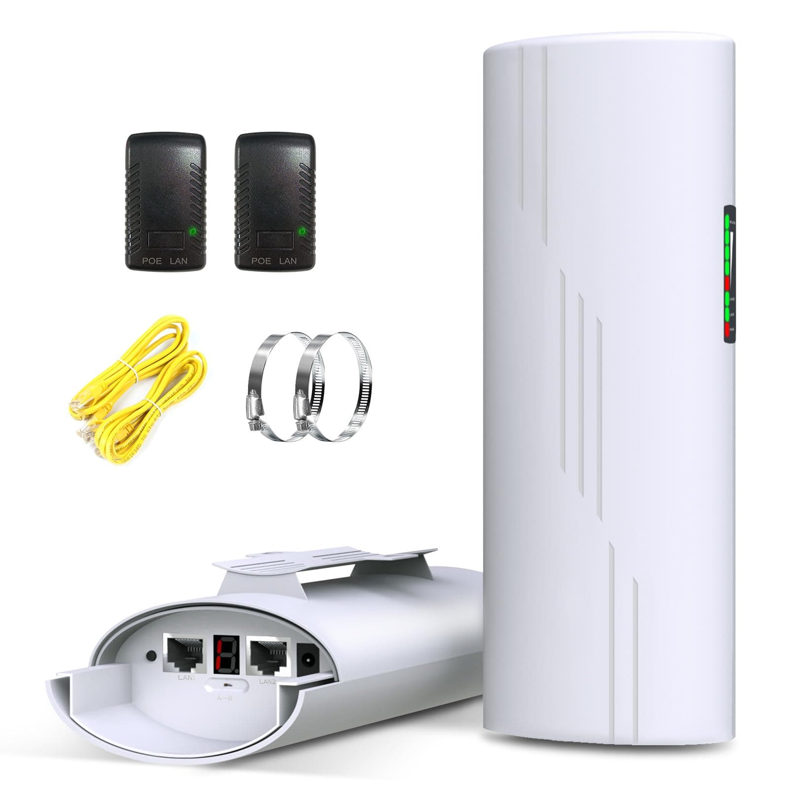 5.8GHz 900Mbps High-Speed Outdoor Wireless Bridge with 14dBi Directional Antenna | Auto-Networking Plug-and-Play | Surveillance-Grade Cascading Stability for Long-Range Coverage