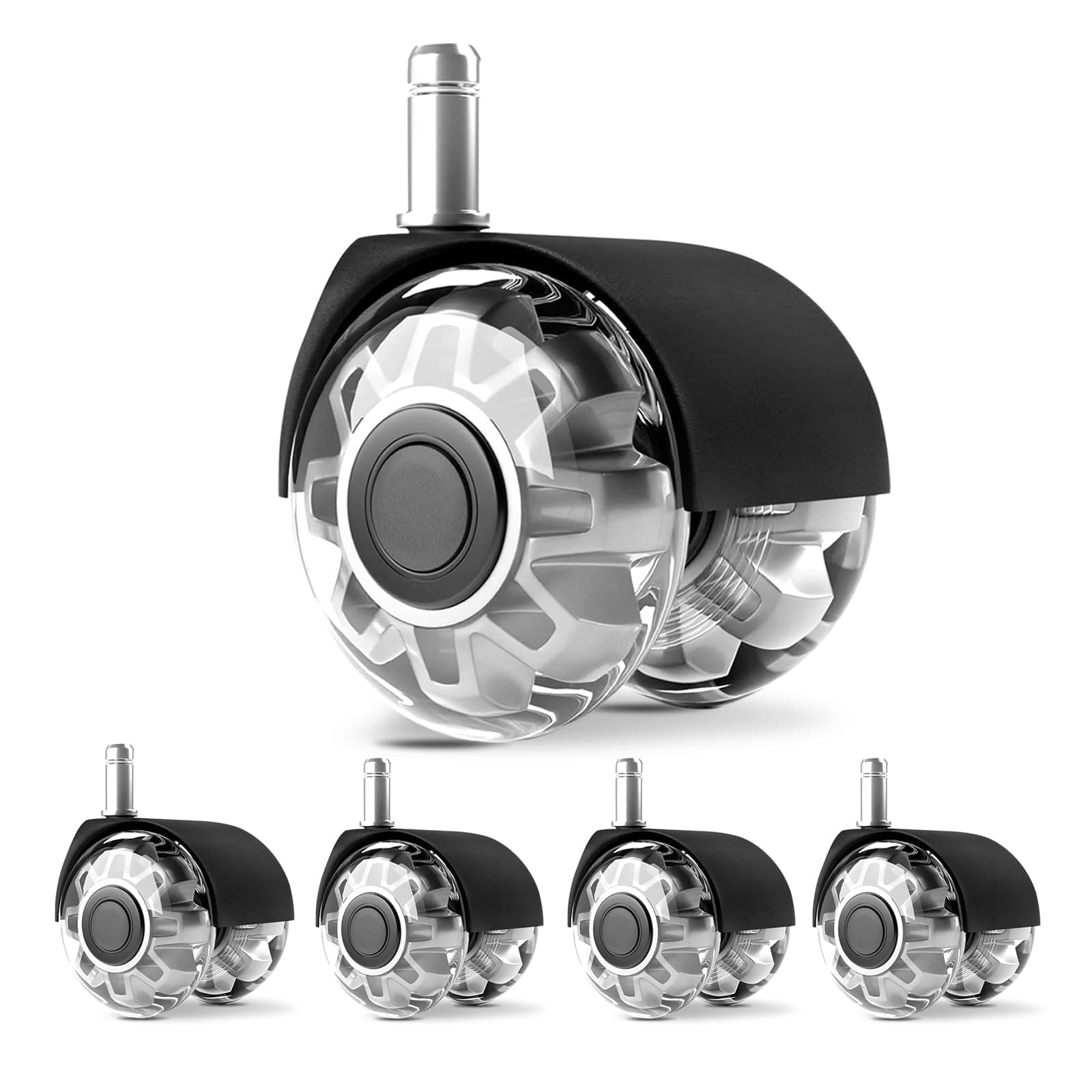 YIUBCZOQI Office Chair Casters Set of 5, Heavy Duty Silent 10x22mm