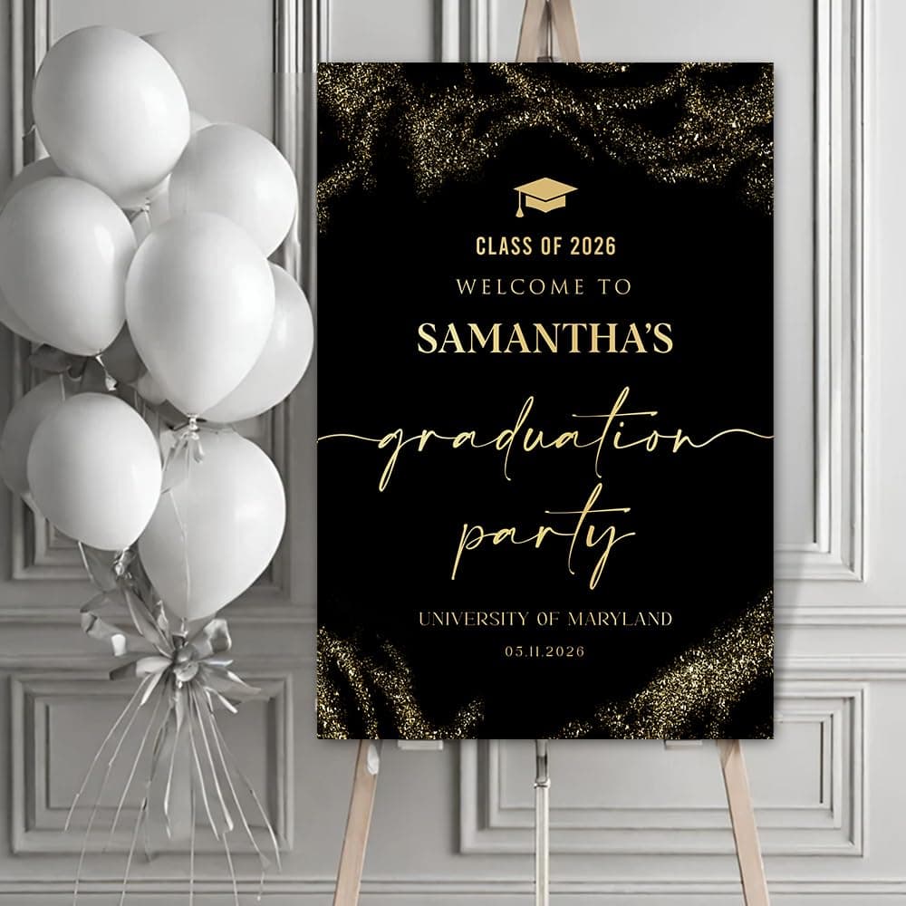 Personalized Graduation Party Welcome Sign with Photo, Grad Sign, Graduation Decorations Party, Class of 2026 Welcome Poster, Senior Party Sign, Graduation Celebration Sign#2