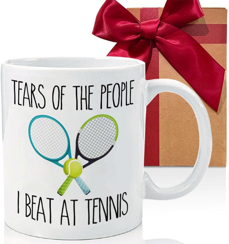 CATABUBU Tears of The People Funny Tennis Player Mug Gifts for Women Man Sports Players, Sarcastic Gifts for Tennis Coach Teacher, Novelty Sports Theme Gift for Player Coach