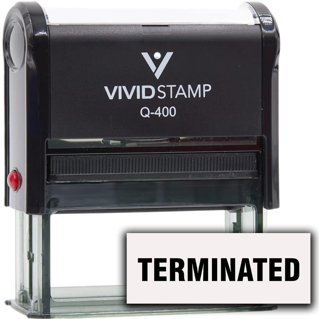 Terminated Self-Inking Office Rubber Stamp (Black Ink) - Q-400