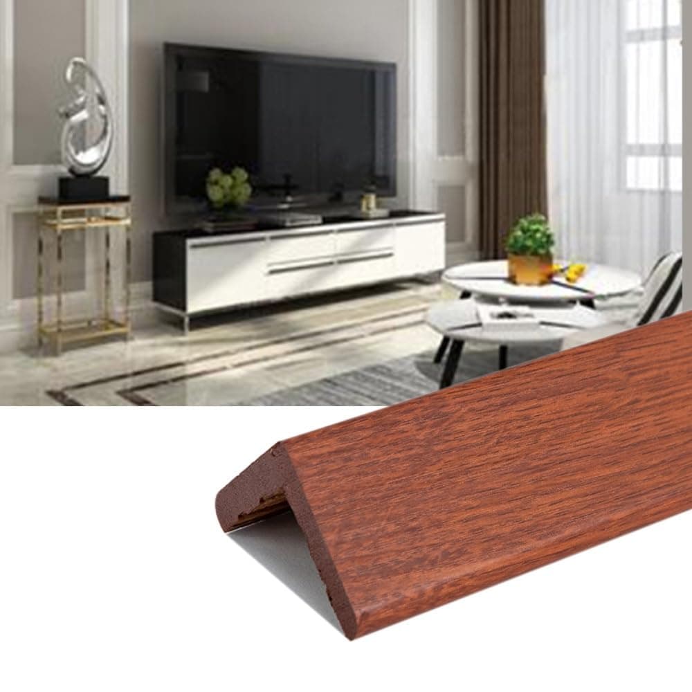 BERWDUXA Wood Corner Protection Profile 32'' 40'' 48'' Angle Guard Stair Nosing Edge Trim Walls Corner/Door/Window L Molding Trim(Brownish Red,100cm/40'')