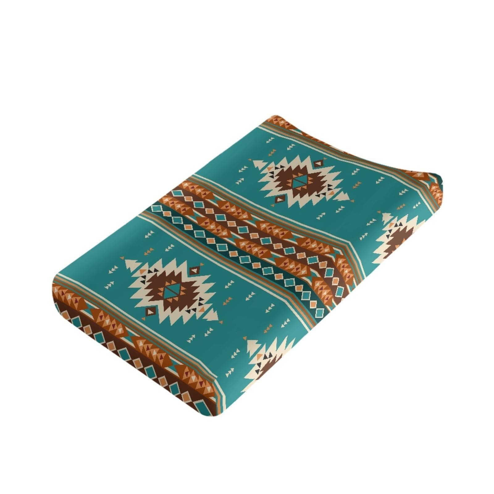 SCRAWLGOD Green Baby Diaper Changing Pad Cover Ethnic Aztec Changing Table Pad Mat Changing Table Cover for Boys Bassinet Mattress 32 * 16 in Fitted Cradle Mattress
