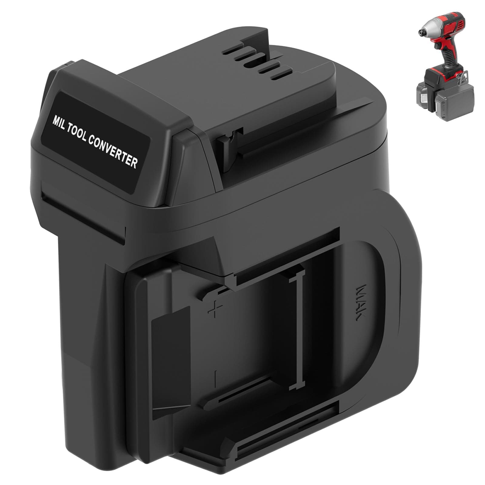 for Makita to for Milwaukee Adapter,2 in 1 Battery Adapter Convert for Makita 18V Battery(2Piece) Work for Milwaukee 18V RED Cordless Power Tool at The Same,More Power and Longer Working