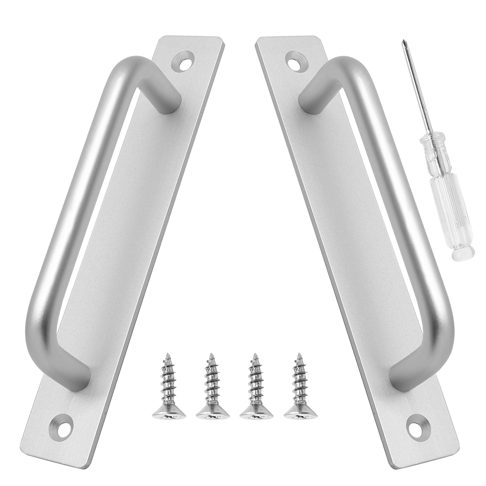 Biaungdo Sliding Barn Door Handle, 128mm / 5 Inch, Silver, 2 Pack
