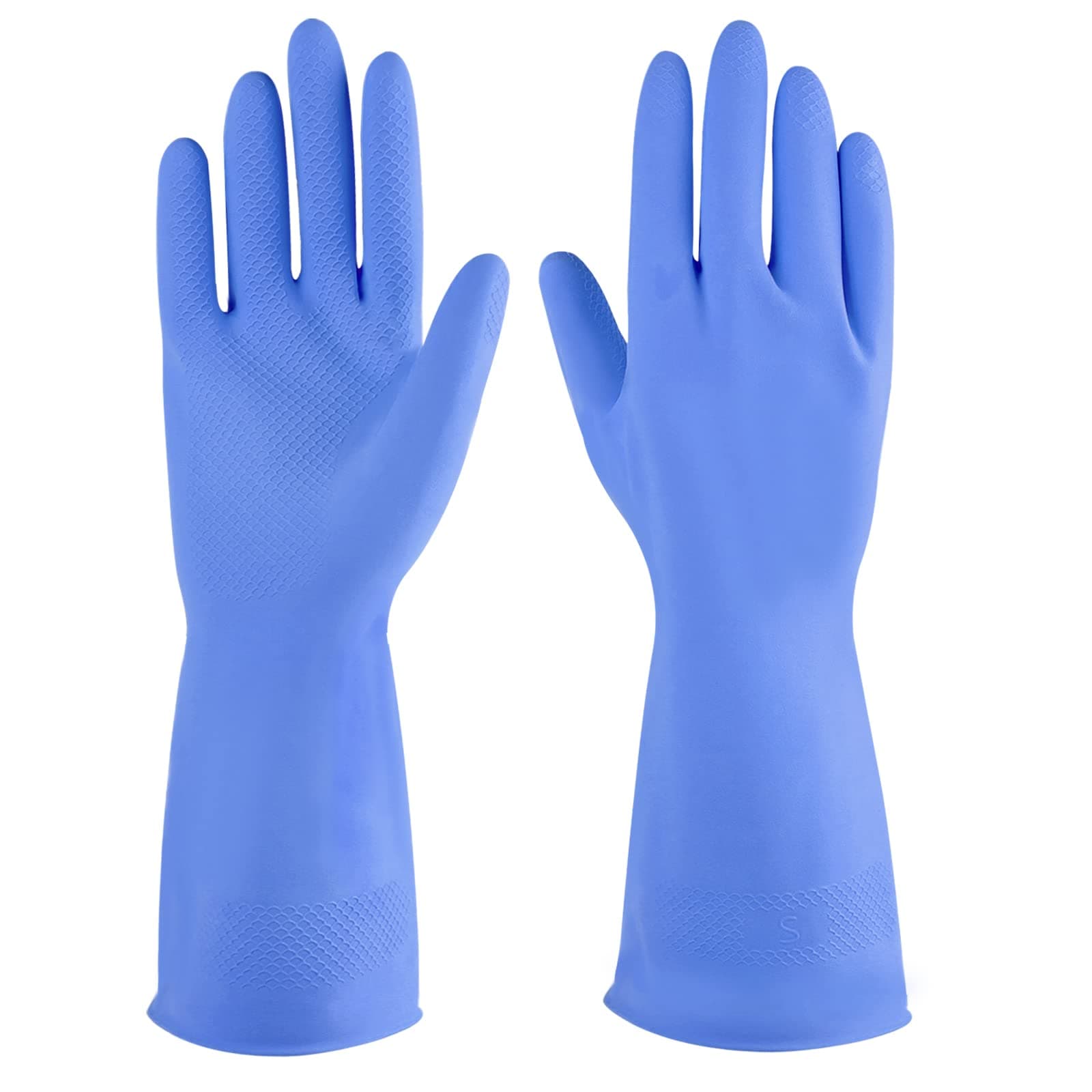 Rubber cleaning gloves yellow 6 Pairs for Household,Reuseable dishwashing gloves for Kitchen.(6,XL)