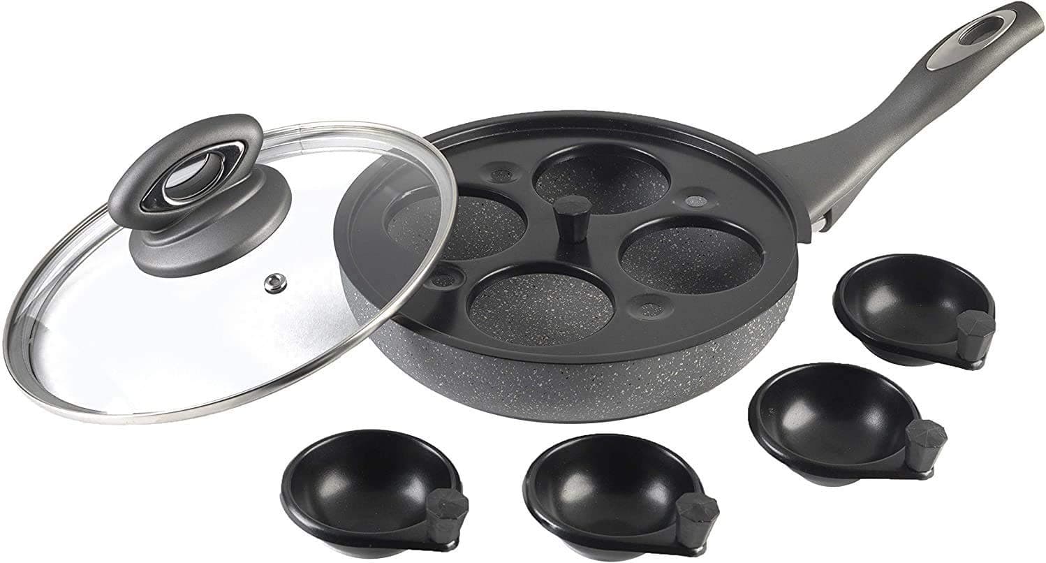PRIMA HOUSEWARES 15027C 7pc Non Stick Egg Poacher Set with 4 Removable, Aluminium