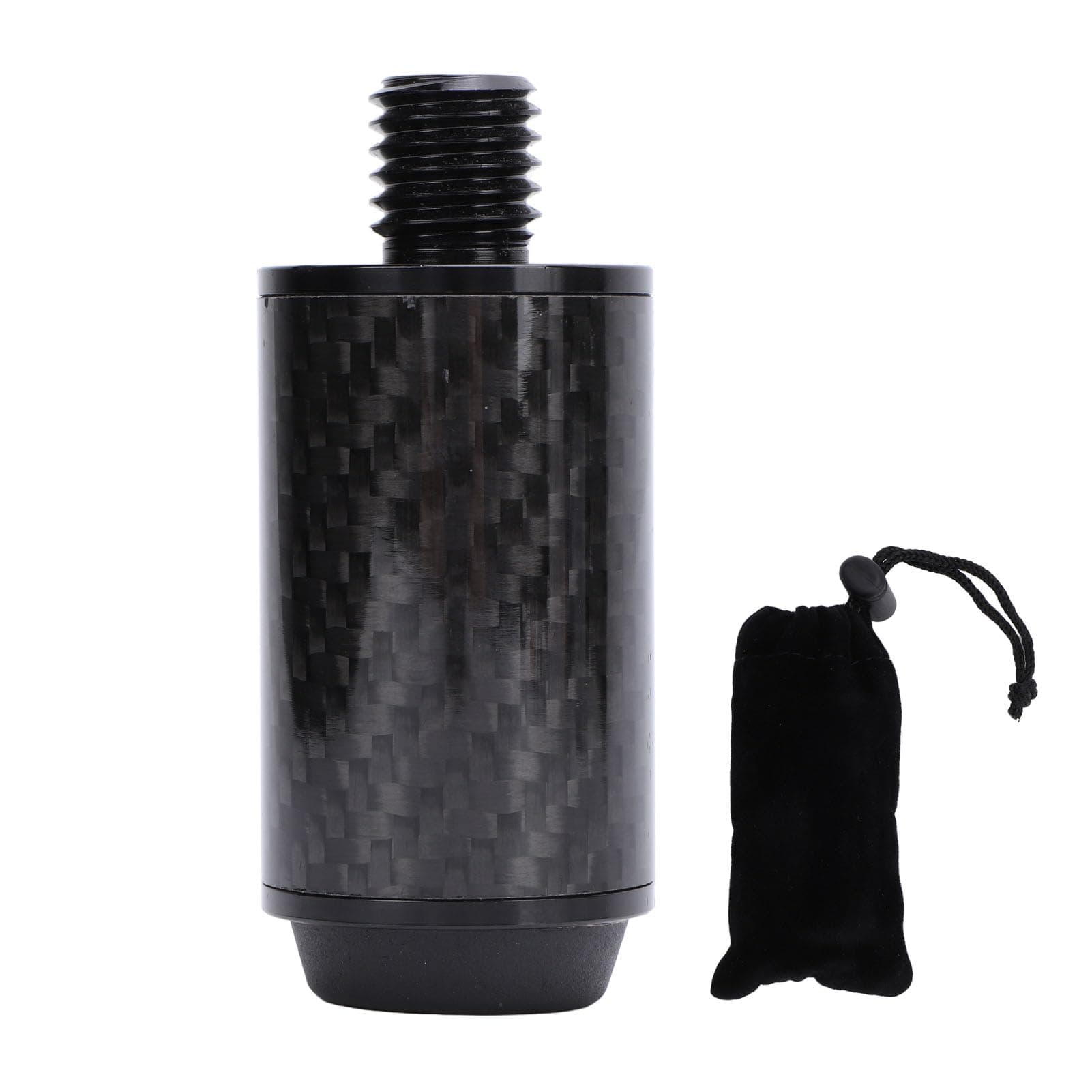 MOTOULAX 2 Inch Pool Cue Extension Carbon Fibre Billiard Cue Extender with Bumper for Cue Accessories