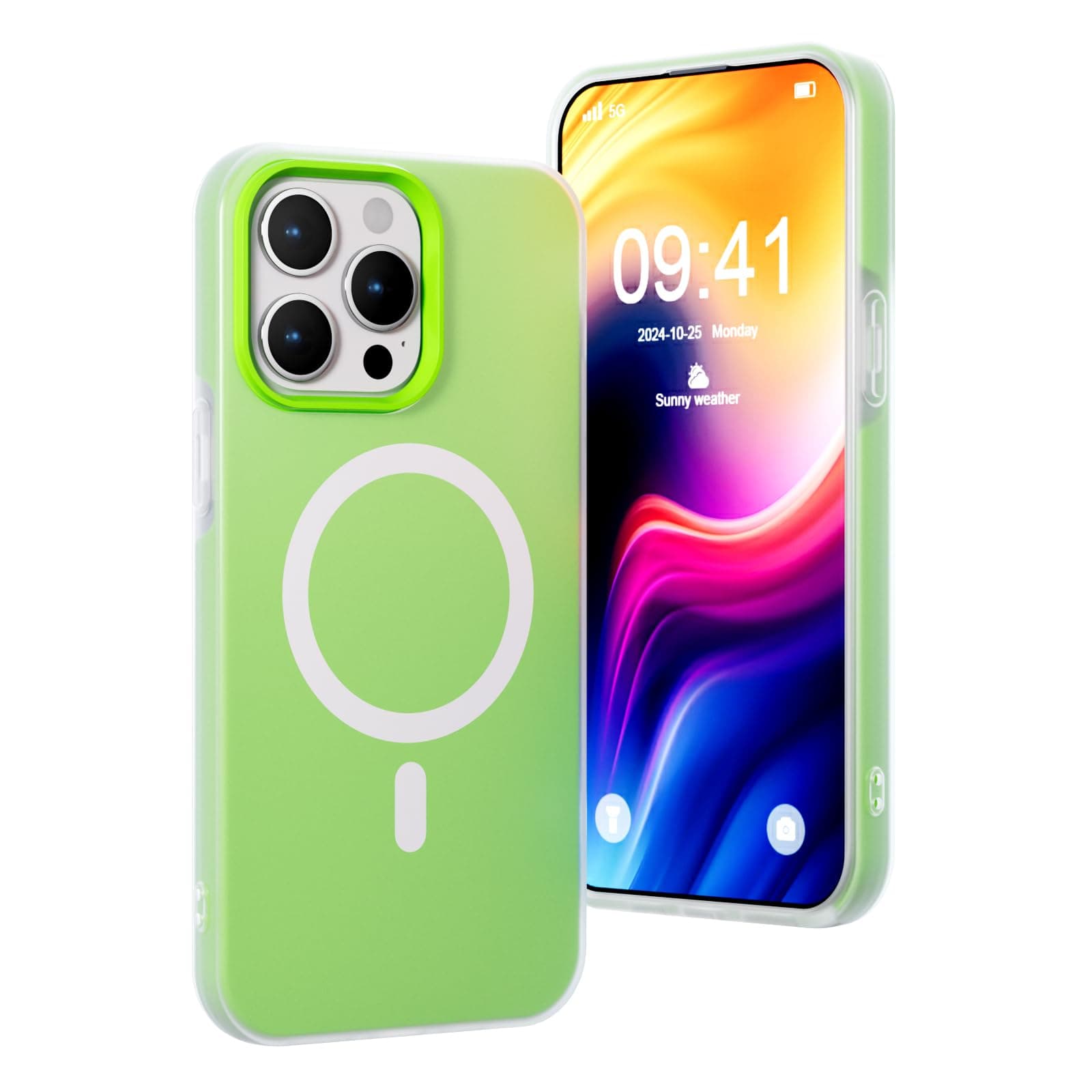 CERUPUIMU Magnetic Case Compatible with iPhone 15 Pro 6.1 Inch with Slim 2-in-1 Full Cover Bumper Protection Anti-Slip Shockproof Anti-Yellow Scratch-Resistant