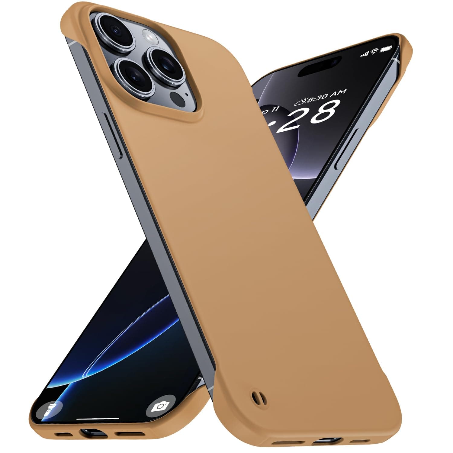 GRECAZO Slim Borderless Case for iPhone 16 Pro Max, Ultra Thin, Mocha Brown