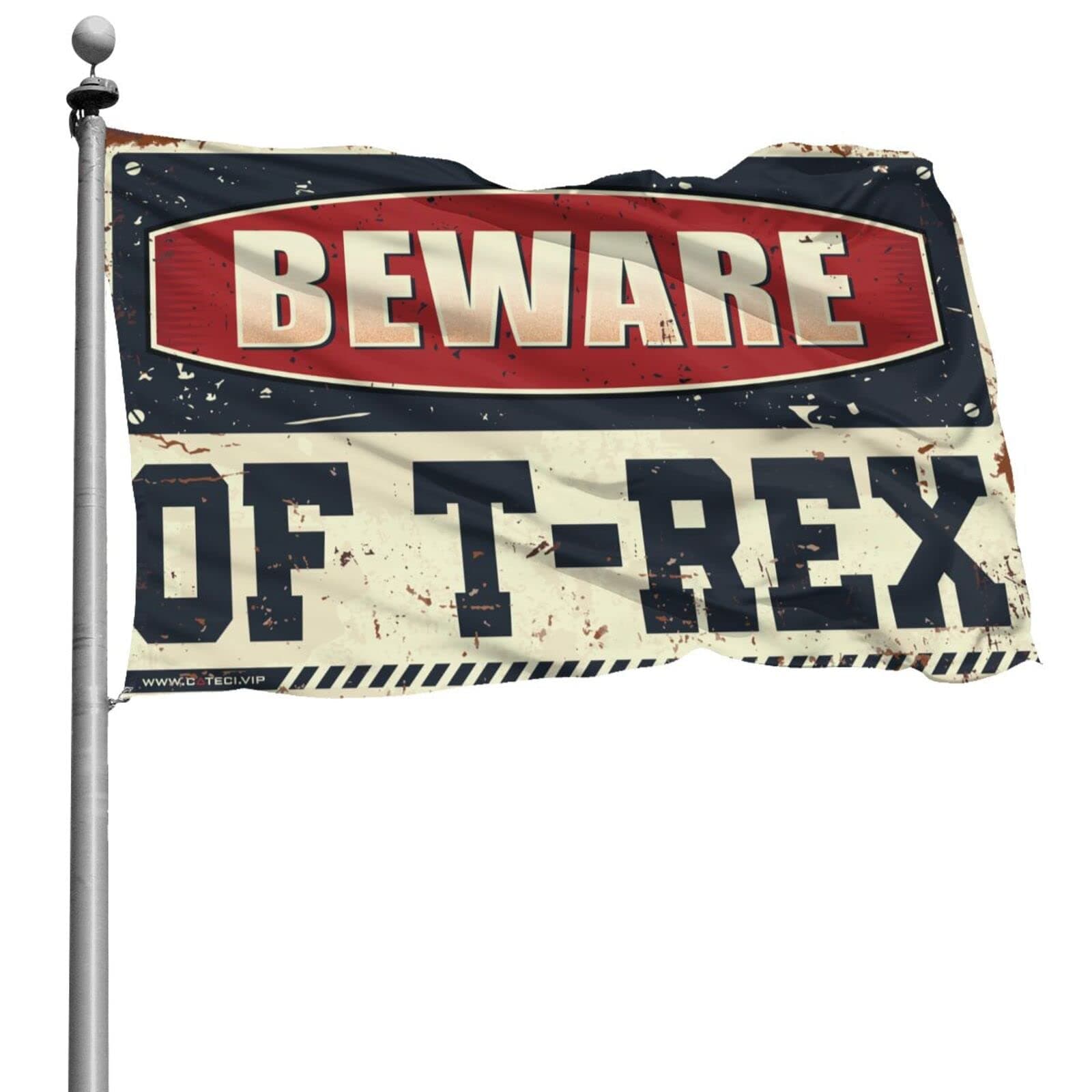 Man Cave Bar Beware of T Rex Flag Pool Stuff College Dorm Room Decor ( Size : 30X45CM )