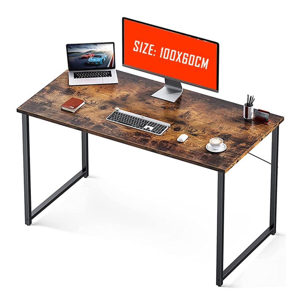 Duramex (TM) Study Computer Desk Table 39 inches 100cm Long 24 inches 60cm Wide Large Table Workstation for Home Office, Rustic Vintage