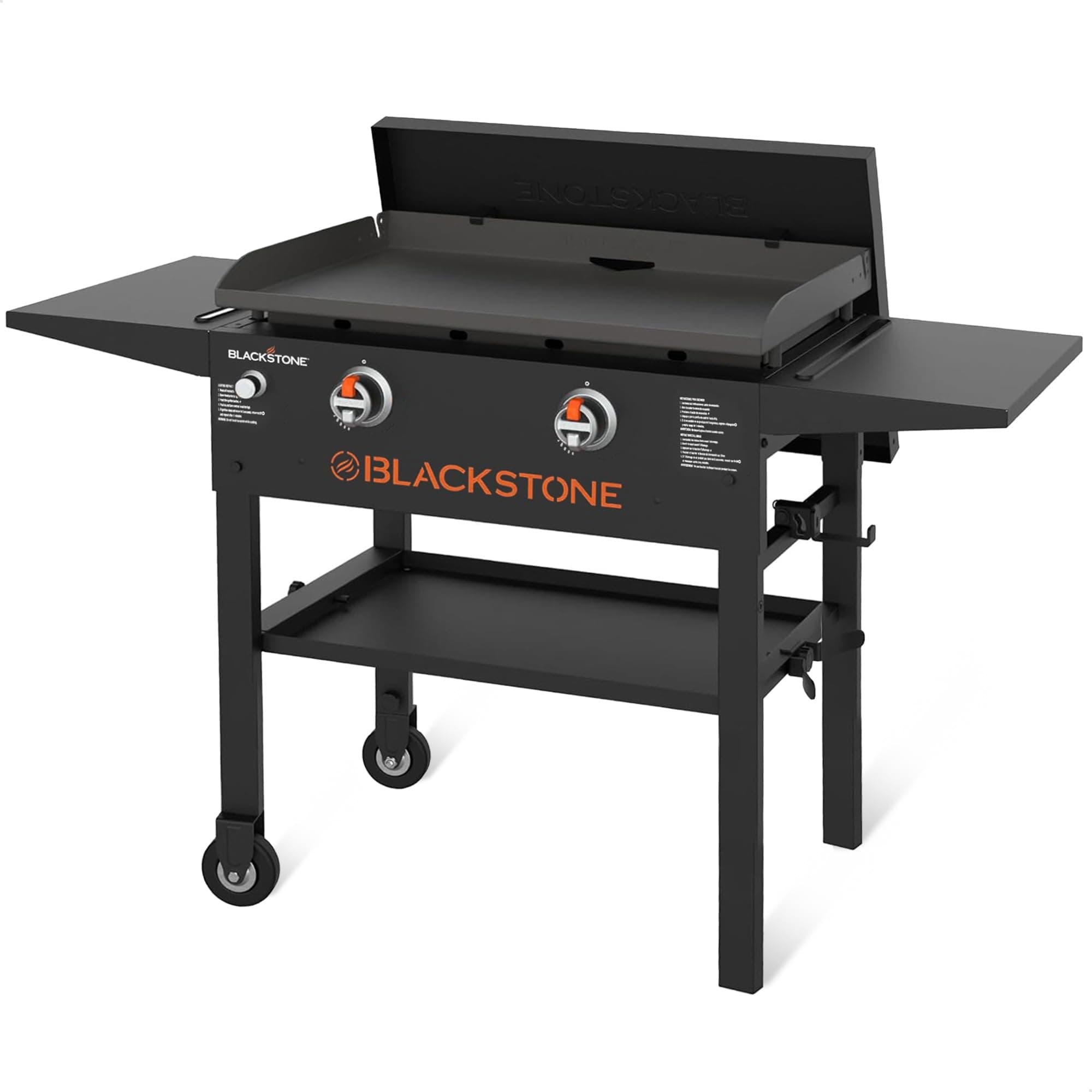 Blackstone Omnivore Outdoor Flat Top Gas Griddle w/Hard Cover, 28” - for Breakfast, BBQ & Grilling w/Steel Cooking Surface, Folding Side Shelves, Rear Grease System & Push-Button Ignition