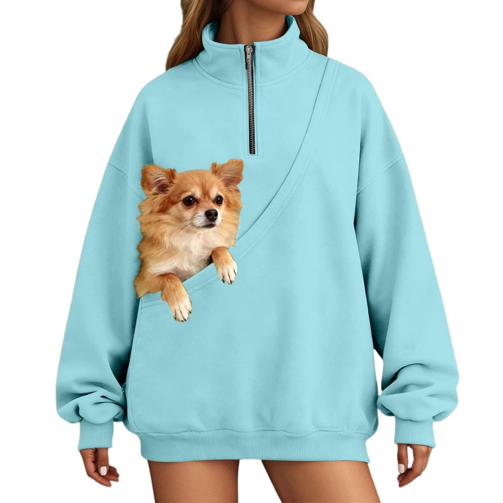XovLAHzY Kokopaws Pet Sling Hoodie Teddy Fleece, Ultra-Soft Warm, 2-15 Lbs,Koko Paws Hoodie,Unisex Fit, Removable