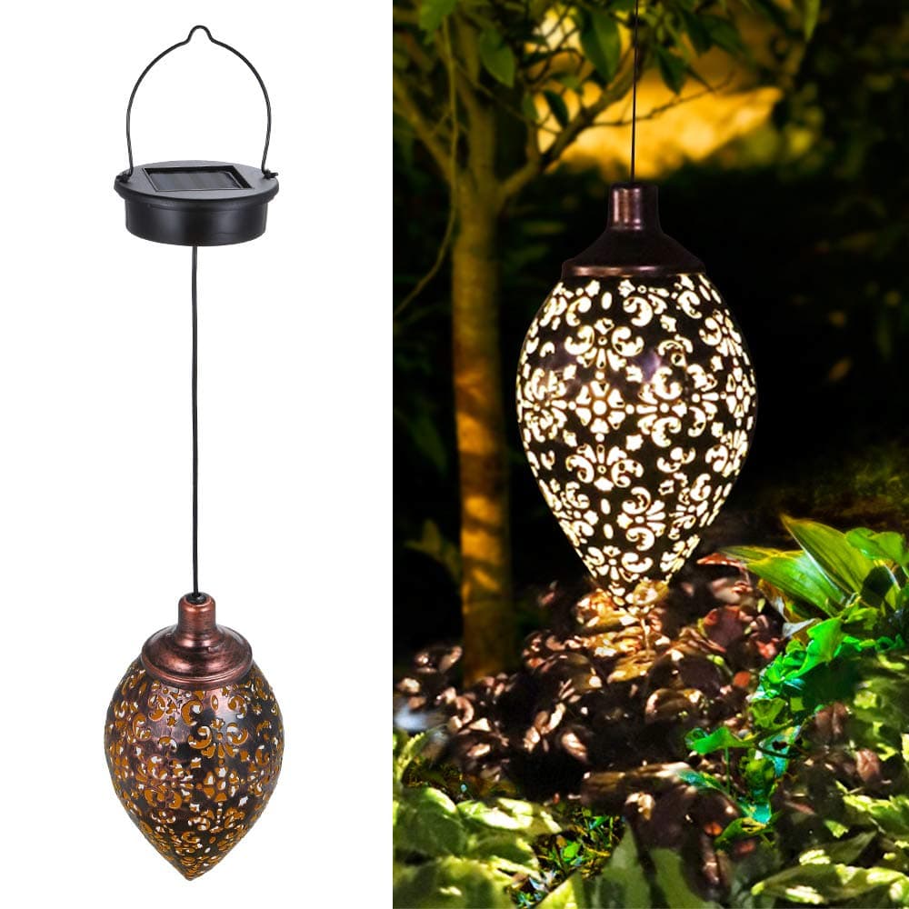 Tomshine Hanging Solar Lights Solar Lantern LED Garden Lights Metal Lamp Waterproof for Outdoor Hanging Decor