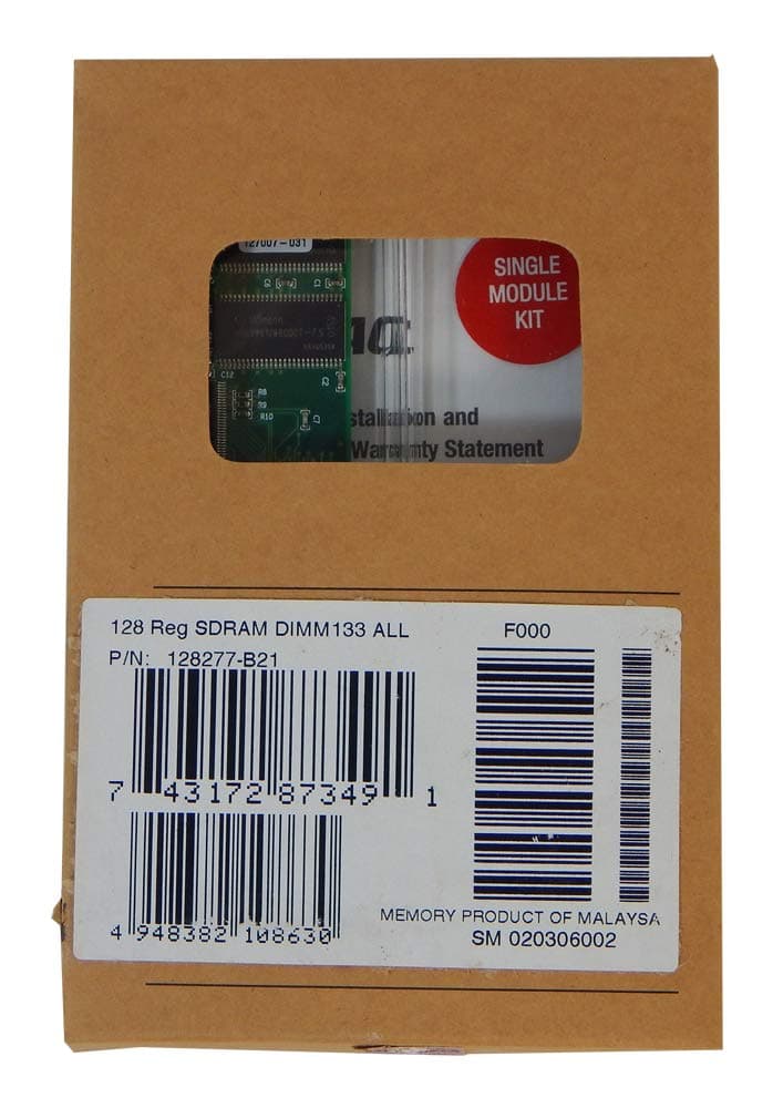 128MB Reg Sdram Dimm 133mhzfor Ml330 Ml350 Ml370 Dl380 G1