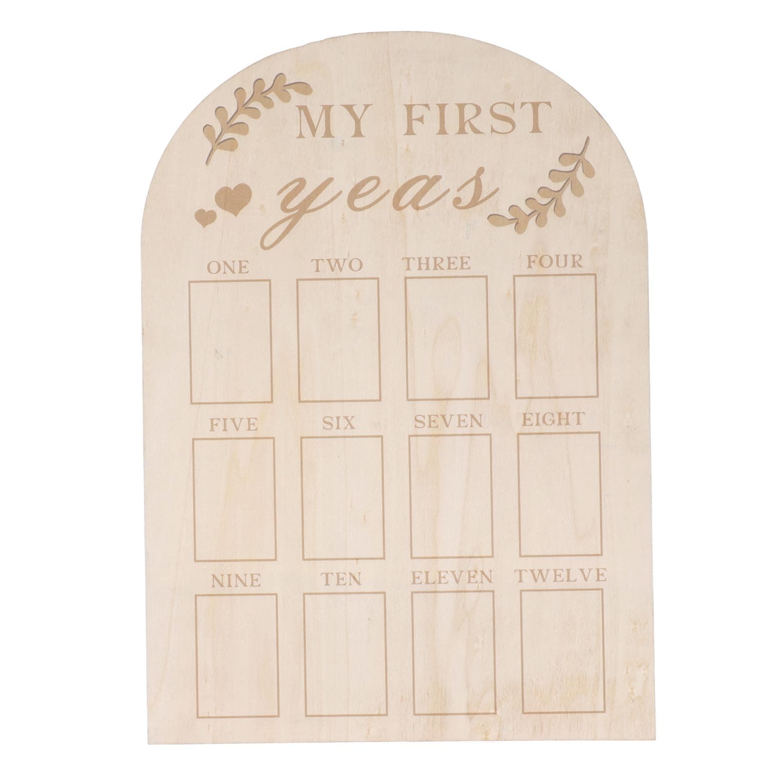 First Year Photo Board, Lovely Decoration Wooden Landmark Frame for Newborns, Baby Shower Gifts with Landmark Cards Included, Robust Aspen Wood Material