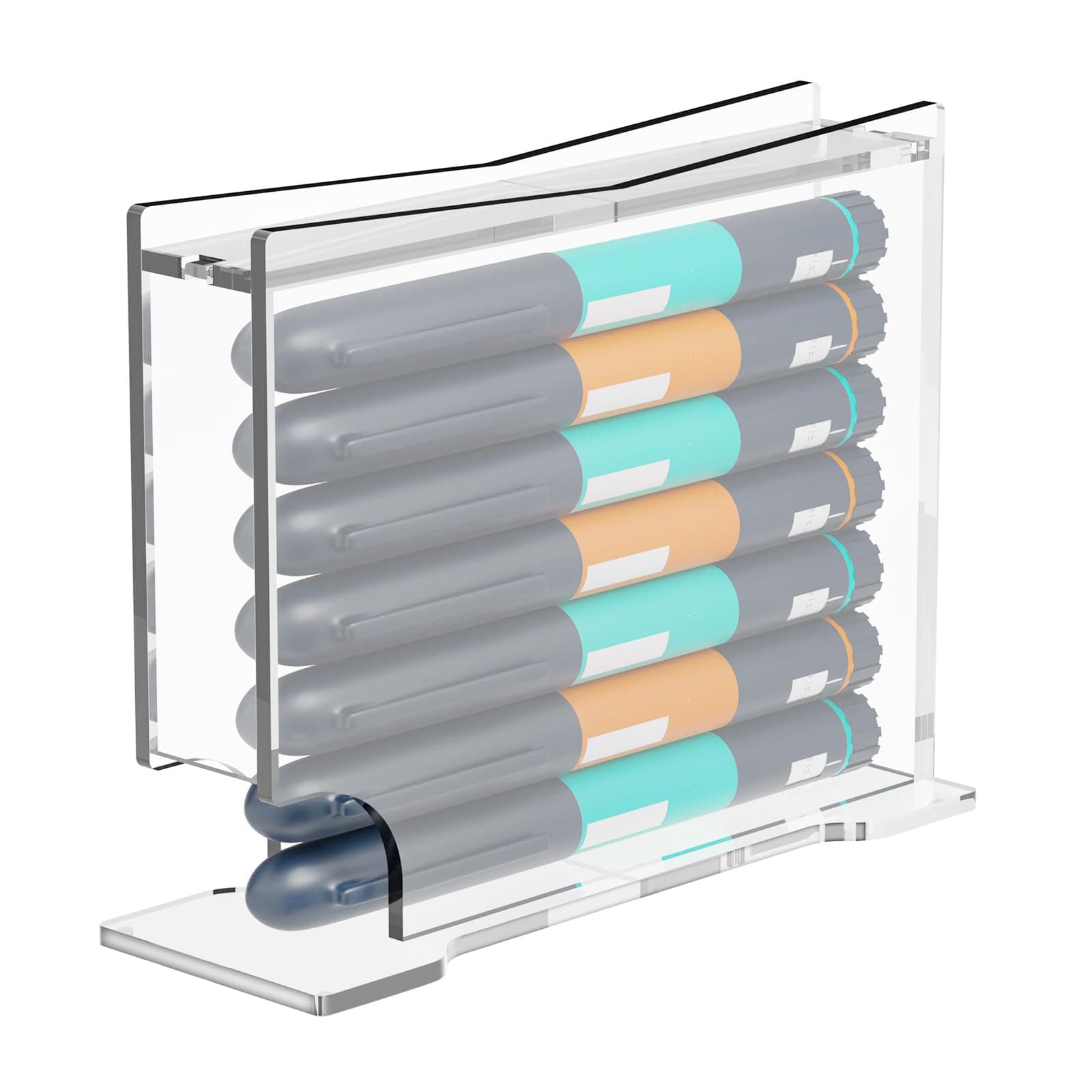 Beautyflier Insulin Pen Holder Organizer Case, Daily Use, Lightweight, Space Saving, Acrylic, Transparent, 1pc